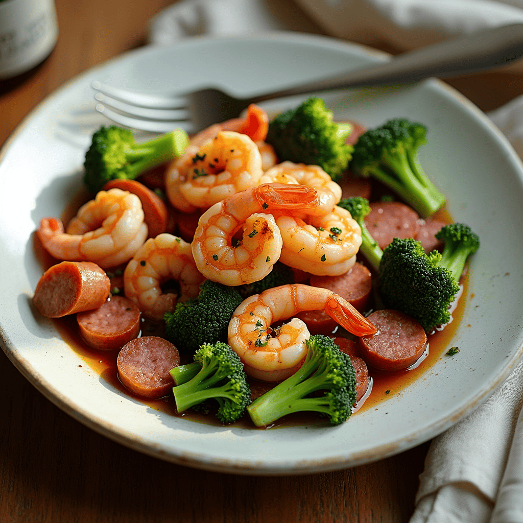honey_garlic_shrimp_sausage__broccoli
